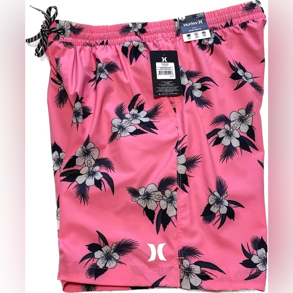 NWT Men’s Hurley Hibiscus Volley Swim Trunks - Picture 5 of 8